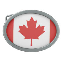 Canadian Flag Oval Belt Buckle