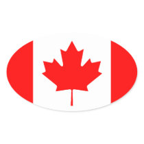 Canadian Flag Oval Sticker
