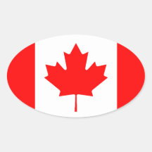 Canadian Flag Oval Sticker