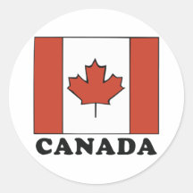 Canadian Flag Round Stickers