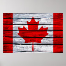 Canadian Flag Rustic Wood Print