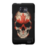 Canadian Flag Skull on Black Galaxy SII Cases