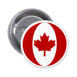Canadian Flag Sphere Pinback Buttons