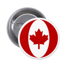Canadian Flag Sphere Pinback Buttons