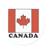 Canadian Flag Round Stickers