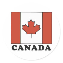 Canadian Flag Round Stickers