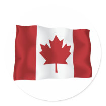 Canadian Flag Round Sticker