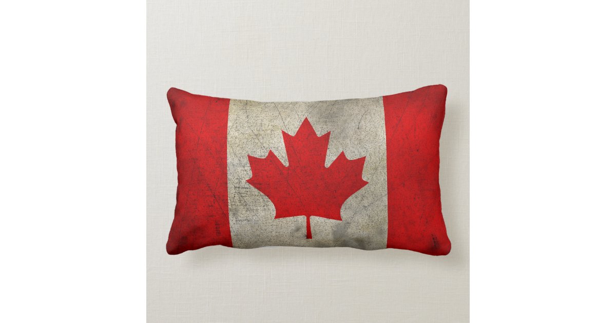 Canadian Flag Vintage Grunge Style Throw Pillow Zazzle