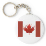 canadian flag with olympic rings keychain