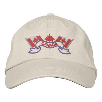 Canadian Flags Hat Embroidered Baseball Caps by CanadianGear
