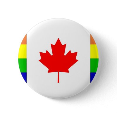 Canadian Gay Pride Pinback Buttons by markthaler