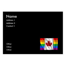 CANADIAN GAY PRIDE FLAG WAVY BUSINESS CARD TEMPLATE