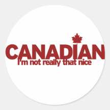 Canadian Humour Round Stickers