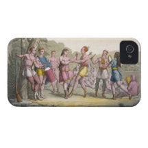 Canadian Indian dance in the evening (colour engra iPhone 4 Cover