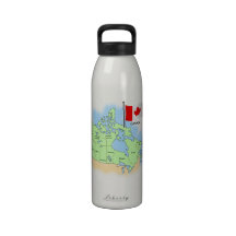 Canadian Map and Flag Liberty Bottle Drinking Bottles