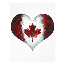 Canadian Maple Flag Heart Graffiti Letterhead