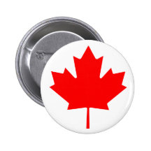 Canadian Maple Leaf Pinback Buttons