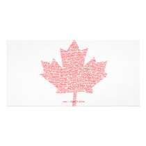 Canadian Maple Leaf Style Customized Photo Card
