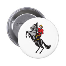 Canadian Mounted Police Mountie Riding Horse Button