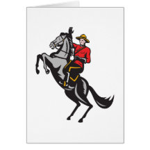 Canadian Mounted Police Mountie Riding Horse Greeting Card