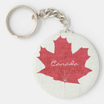 Canadian red maple leaf keychain