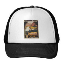 Canadian Rockies Travel Poster Cap Mesh Hat