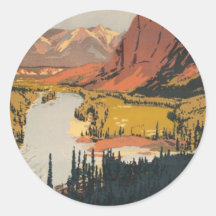 Canadian Rockies Travel Poster Stickers