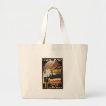Canadian Rockies Travel Poster Tote Canvas Bags