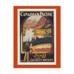 Canadian Rockies Travel Poster Vert Postcard