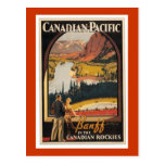 Canadian Rockies Travel Poster Vert Postcard