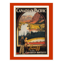 Canadian Rockies Travel Poster Vert Postcard
