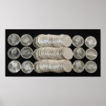 Canadian Silver Coin Stacks Poster