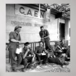 Canadian Soldiers in Caen France World War II Poster
