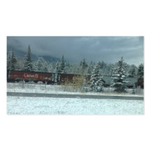 Canadian Train Winter Scene Business Card