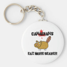 Canadians Eat More Beaver Keychain