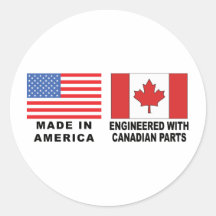 Canadien américain autocollant rond