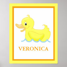Canard jaune peu de copie personnalisée mignonne d poster