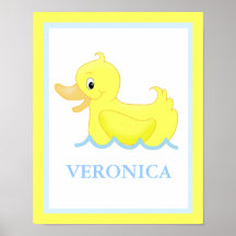 Canard jaune peu de copie personnalisée mignonne d poster