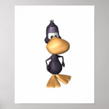 canard noir drôle poster