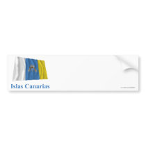 Canary Islands Waving Flag with Name in Spanish
