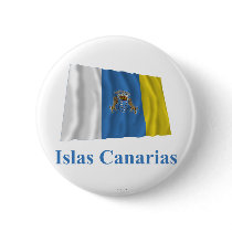 Canary Islands Waving Flag with Name in Spanish