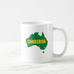 Canberra Green and Gold Map Coffee Mugs