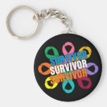 Cancer Awareness Flower Ribbon -  Cancer Survivor Key Chain