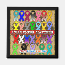 Cancer Awareness Matters - Awareness Ribbons Fridge Magnets
