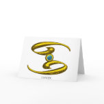 CANCER Blue Opal & Gold  Zodiac Birthday Greeting Card
