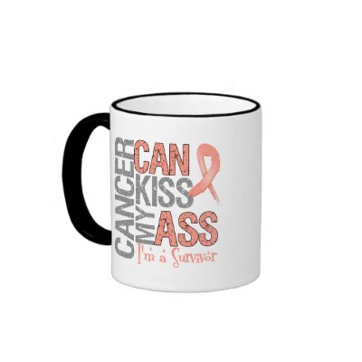 Cancer Can Kiss My Ass - Uterine Cancer Survivor Coffee Mug by cancerapparel