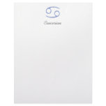 Cancer. Cancerian Zodiac Astrological Sign. Blue Personalized Letterhead