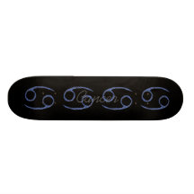Cancer. Cancerian Zodiac Astrological Sign. Blue Skateboard Decks