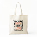 Cancer Can't Take My Hope Collage Uterine Cancer Tote Bags