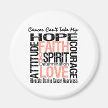 Cancer Can't Take My Hope Collage Uterine Cancer Magnets